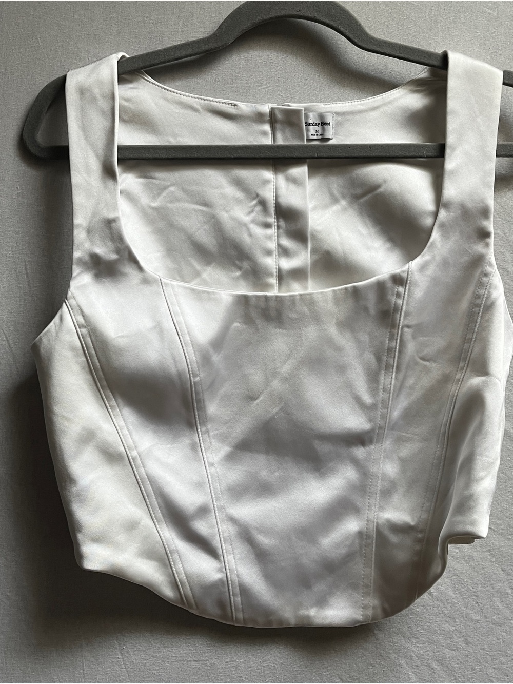 Aritzia Sunday Best Shiloh Satin Bustier Top M - Picture 2 of 9